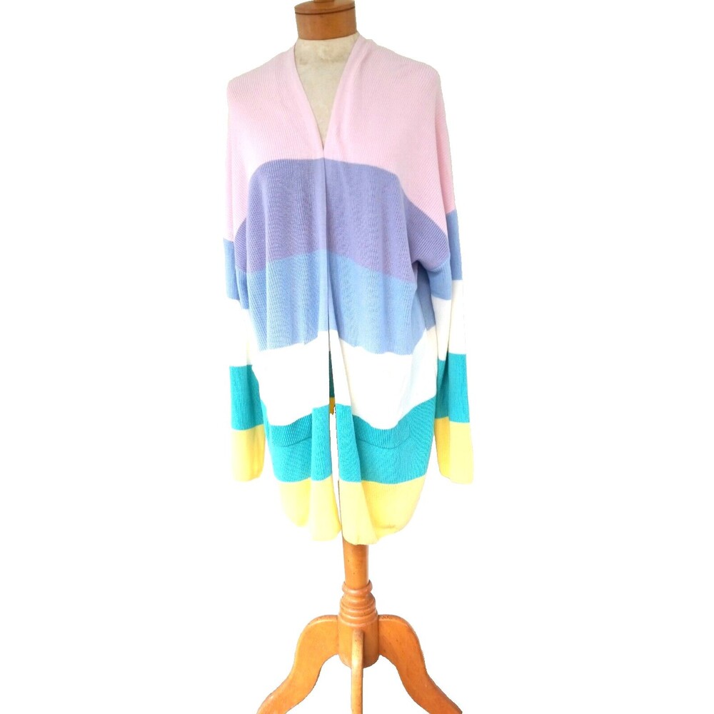 Magnolia Place Unique Vintage Colorful Striped Cardigan Size Plus one Size